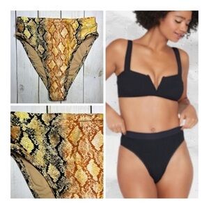 L*Space | Frenchi High Waist Bitsy Bikini Bottom In Snakeskin Print | S